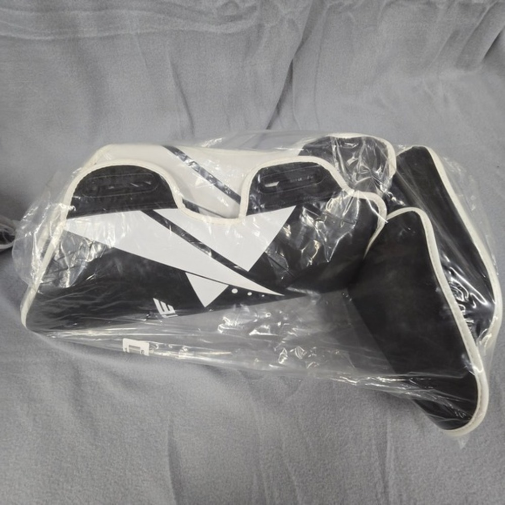 Elite Sports Muay Thai MMA Kickboxing Shin Guards Black White LXL L/XL